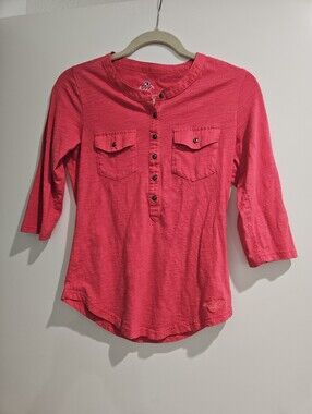 Kuhl Womens 3/4 Sleeve Cotton Blend Pink Top